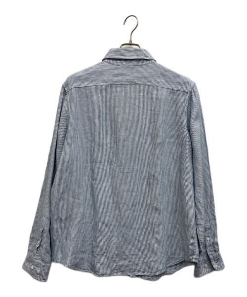 L.L.Bean（エルエルビーン）L.L.Bean (エルエルビーン) リネンストライプシャツ ブルー サイズ:L-REGの古着・服飾アイテム