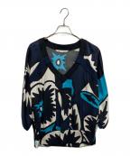 DIANE VON FURSTENBERGダイアンフォンファステンバーグ）の古着「シルクvネックブラウス」｜ネイビー