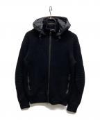 RLX RALPH LAURENアールエルエックスラルフローレン）の古着「ナイロン切替ニットジャケット」｜ブラック