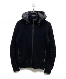 RLX RALPH LAUREN（アールエルエックスラルフローレン）の古着「ナイロン切替ニットジャケット」｜ブラック