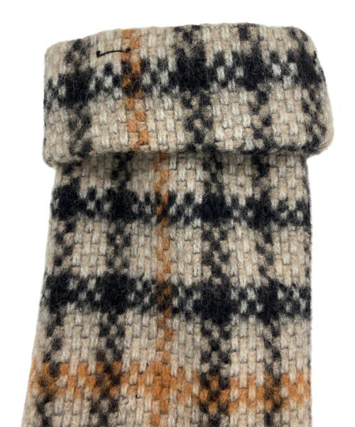 DAKS（ダックス）DAKS (ダックス)  HOUSE CHECK ANNIVERSARY チェックノーカラーダブルコート ブラウン サイズ:40の古着・服飾アイテム