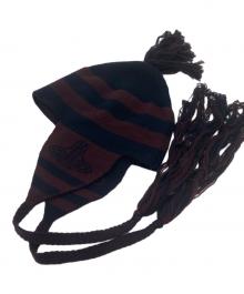 Vivienne Westwood（ヴィヴィアンウエストウッド）の古着「ボーダーウールニット帽」｜ネイビー×パープル