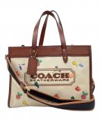 COACHコーチ）の古着「ベジタブルエンブロイダリー2WAYバッグ」｜ベージュ