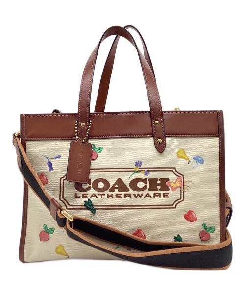 COACH（コーチ）COACH (コーチ) ベジタブルエンブロイダリー2WAYバッグ ベージュの古着・服飾アイテム