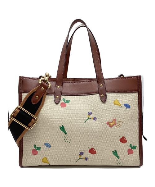 COACH（コーチ）COACH (コーチ) ベジタブルエンブロイダリー2WAYバッグ ベージュの古着・服飾アイテム
