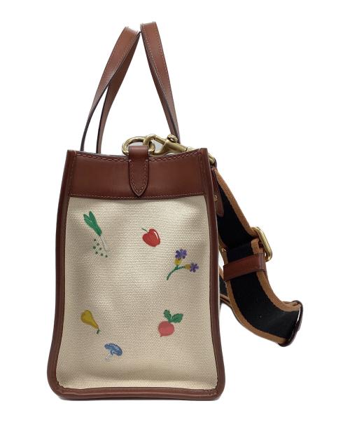 COACH（コーチ）COACH (コーチ) ベジタブルエンブロイダリー2WAYバッグ ベージュの古着・服飾アイテム