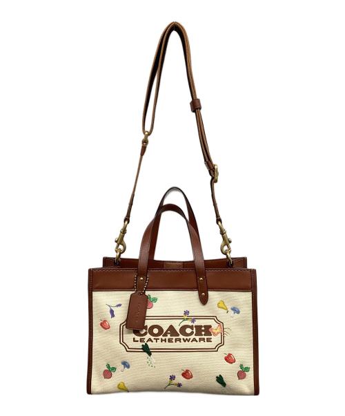 COACH（コーチ）COACH (コーチ) ベジタブルエンブロイダリー2WAYバッグ ベージュの古着・服飾アイテム