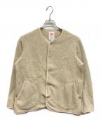 DANTONダントン）の古着「ノーカラーフリースジャケット」｜ベージュ