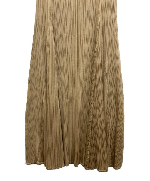 PLEATS PLEASE（プリーツプリーズ）PLEATS PLEASE (プリーツプリーズ) プリーツノースリーブワンピース ベージュ サイズ:4の古着・服飾アイテム