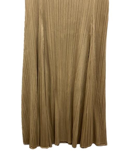 PLEATS PLEASE（プリーツプリーズ）PLEATS PLEASE (プリーツプリーズ) プリーツノースリーブワンピース ベージュ サイズ:4の古着・服飾アイテム
