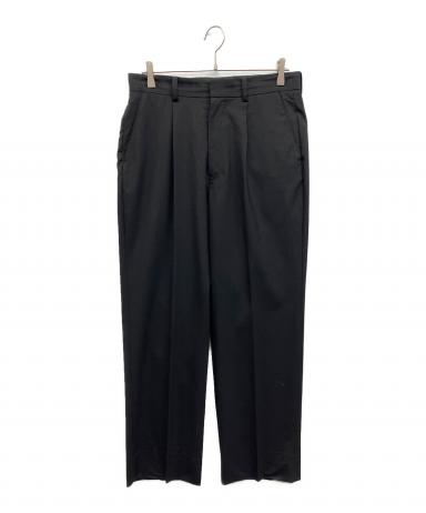 Cornier コルニエ ツータック ウール スラックス ブラック 黒 S 美品 中古・古着通販】cornier (コルニエ) ウールスラックス ブラック