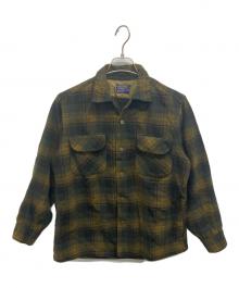 PENDLETON（ペンドルトン）の古着「60s ボードシャツ/オープンカラーチェックシャツ」｜カーキ