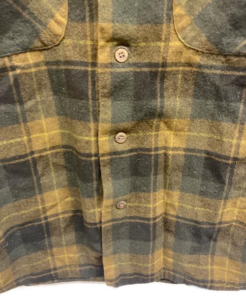 PENDLETON（ペンドルトン）PENDLETON (ペンドルトン) 60s ボードシャツ/オープンカラーチェックシャツ カーキ サイズ:Mの古着・服飾アイテム