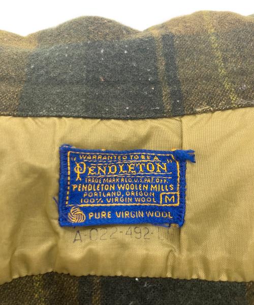 PENDLETON（ペンドルトン）PENDLETON (ペンドルトン) 60s ボードシャツ/オープンカラーチェックシャツ カーキ サイズ:Mの古着・服飾アイテム