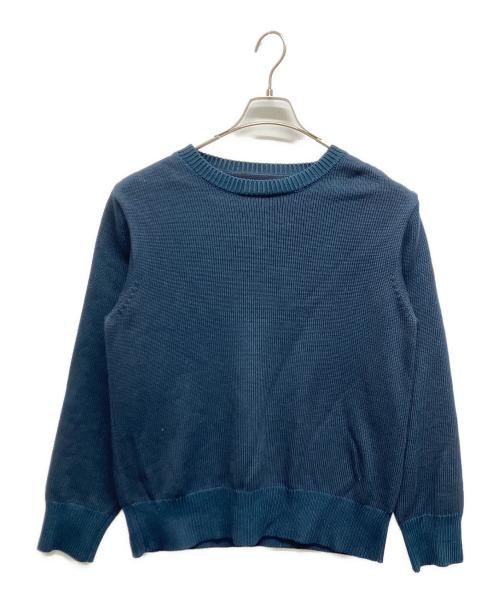 the nerdys（ザナーディーズ）THE NERDYS (ザナーディーズ) エルボーパッチコットンニット グリーン サイズ:Mの古着・服飾アイテム