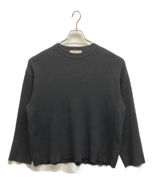 UNITUS（ユナイタス）UNITUS (ユナイタス) ウールバイカラークルーネックニット ブラック サイズ:不明の古着・服飾アイテム