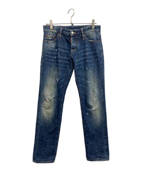 DSQUARED2（ディースクエアード）DSQUARED2 (ディースクエアード) ペンキ加工デニムパンツ インディゴ サイズ:44の古着・服飾アイテム