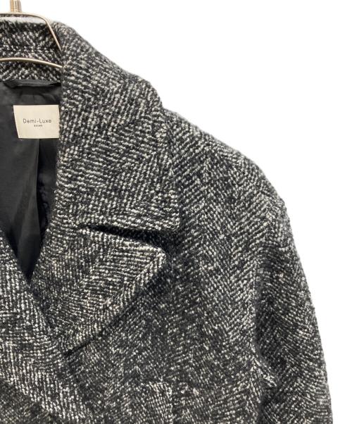 Demi-Luxe Beams（デミルクス ビームス）Demi-Luxe Beams (デミルクス ビームス) ループツイード ピーコート ブラック サイズ:36の古着・服飾アイテム