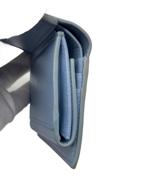 CELINE（セリーヌ）CELINE (セリーヌ) Small Flap Wallet/スモール フラップウォレット トリオンフ パステルブルーの古着・服飾アイテム