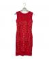 TADASHI SHOJI（タダシ ショージ）の古着「カットワークノースリーブワンピース」｜レッド