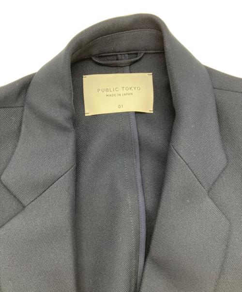 PUBLIC TOKYO（パブリックトウキョウ）PUBLIC TOKYO (パブリックトウキョウ) エバークリースGRツイルテーラードジャケット ネイビー サイズ:1の古着・服飾アイテム