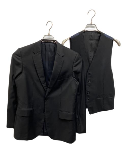 PAUL SMITH（ポールスミス）Paul Smith (ポールスミス) LORO PIANA (ロロピアーナ) ジャケットベストセットアップ ブラック サイズ:Ｍの古着・服飾アイテム