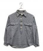 J.C.PENNYジェーシーペニー）の古着「70'sヒッコリーワークシャツ」｜ブルー×ホワイト