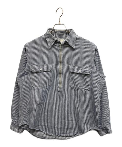 J.C.PENNY（ジェーシーペニー）J.C.PENNY (ジェーシーペニー) 70'sヒッコリーワークシャツ ブルー×ホワイト サイズ:下記参照の古着・服飾アイテム