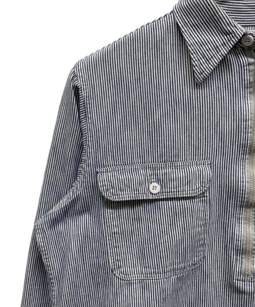 J.C.PENNY（ジェーシーペニー）J.C.PENNY (ジェーシーペニー) 70'sヒッコリーワークシャツ ブルー×ホワイト サイズ:下記参照の古着・服飾アイテム