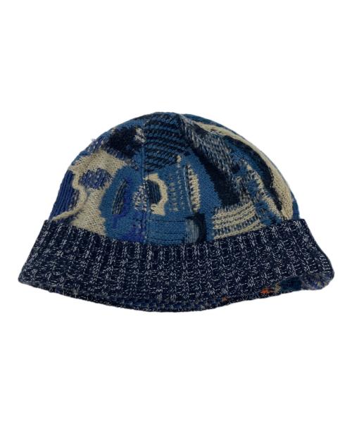 KAPITAL（キャピタル）KAPITAL (キャピタル) 7Gニット Gaudy ビーニー キャップ ブルー サイズ:下記参照の古着・服飾アイテム