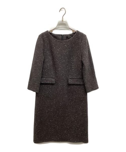 UNTITLED（アンタイトル）UNTITLED (アンタイトル) ツイードライクジャージ サックワンピース ブラック サイズ:1の古着・服飾アイテム