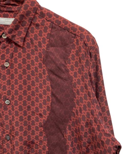 COMME des GARCONS HOMME（コムデギャルソン オム）COMME des GARCONS HOMME (コムデギャルソン オム) 90's総柄レーヨン長袖シャツ レッド×ブラウン サイズ:不明の古着・服飾アイテム