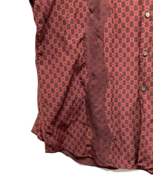 COMME des GARCONS HOMME（コムデギャルソン オム）COMME des GARCONS HOMME (コムデギャルソン オム) 90's総柄レーヨン長袖シャツ レッド×ブラウン サイズ:不明の古着・服飾アイテム