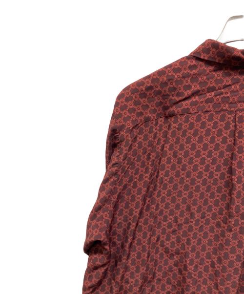 COMME des GARCONS HOMME（コムデギャルソン オム）COMME des GARCONS HOMME (コムデギャルソン オム) 90's総柄レーヨン長袖シャツ レッド×ブラウン サイズ:不明の古着・服飾アイテム