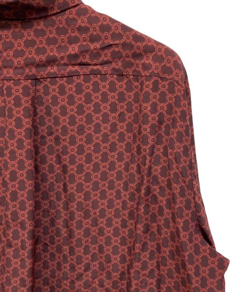 COMME des GARCONS HOMME（コムデギャルソン オム）COMME des GARCONS HOMME (コムデギャルソン オム) 90's総柄レーヨン長袖シャツ レッド×ブラウン サイズ:不明の古着・服飾アイテム