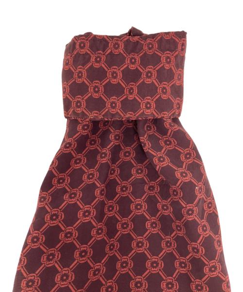 COMME des GARCONS HOMME（コムデギャルソン オム）COMME des GARCONS HOMME (コムデギャルソン オム) 90's総柄レーヨン長袖シャツ レッド×ブラウン サイズ:不明の古着・服飾アイテム