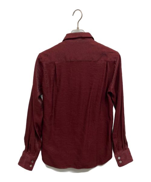 LQ...MEN（エルキューメン）LQ...MEN (エルキューメン) レーヨン混長袖シャツ レッド サイズ:不明の古着・服飾アイテム
