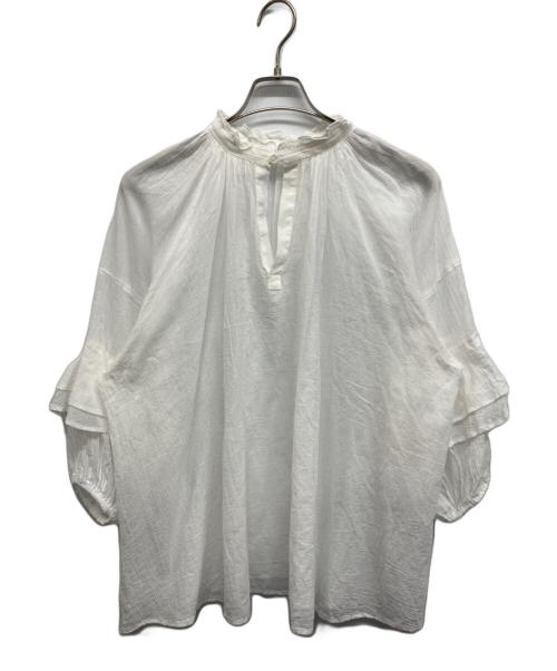 Whim Gazette（ウィムガゼット）Whim Gazette (ウィムガゼット) フリルスリーブブラウス ホワイト サイズ:Freeの古着・服飾アイテム