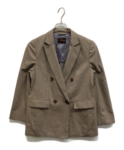 TOMORROW LAND collection（トゥモローランドコレクション）TOMORROW LAND collection (トゥモローランドコレクション) トレシェファードストレッチ ダブルブレストジャケット ブラウン サイズ:36の古着・服飾アイテム