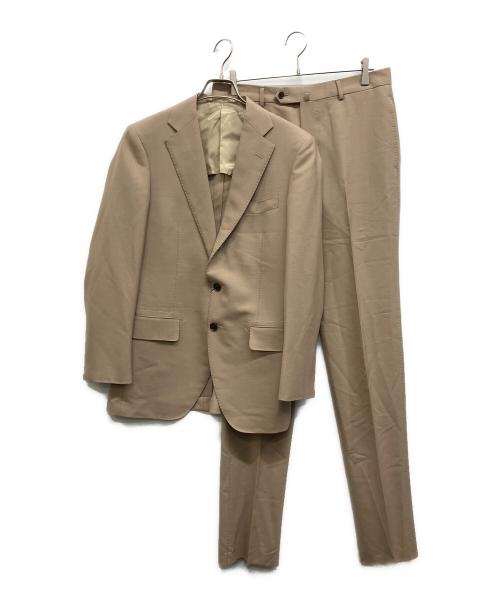 TOMORROW LAND PILGRIM（トゥモローランド ピルグリム）TOMORROW LAND PILGRIM (トゥモローランド ピルグリム) モヘアカシミヤシルク混シングルセットアップスーツ ベージュ サイズ:48の古着・服飾アイテム