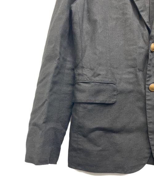 COMME des GARCONS HOMME PLUS（コムデギャルソンオムプリュス）COMME des GARCONS HOMME PLUS (コムデギャルソンオムプリュス) ソルジャーオブピース期　金釦リネンテーラードジャケット ブラック サイズ:Sの古着・服飾アイテム