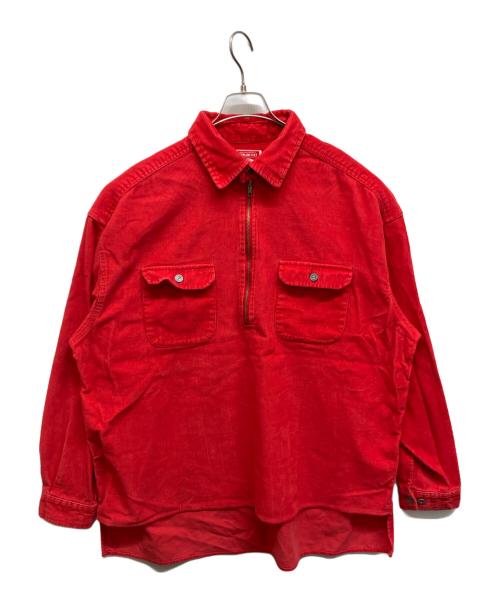 marlboro（マルボロ）Marlboro (マルボロ) コーデュロイハーフジップシャツ レッド サイズ:XLの古着・服飾アイテム