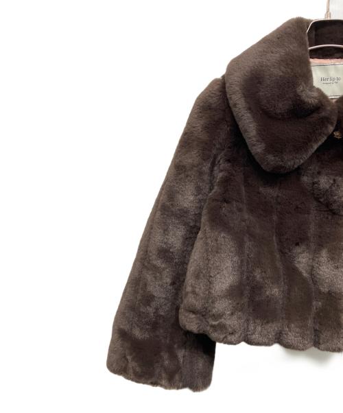 HER LIP TO（ハーリップトゥ）Her lip to (ハーリップトゥ) Winter Love Faux Fur Coat ブラウン サイズ:S 未使用品の古着・服飾アイテム