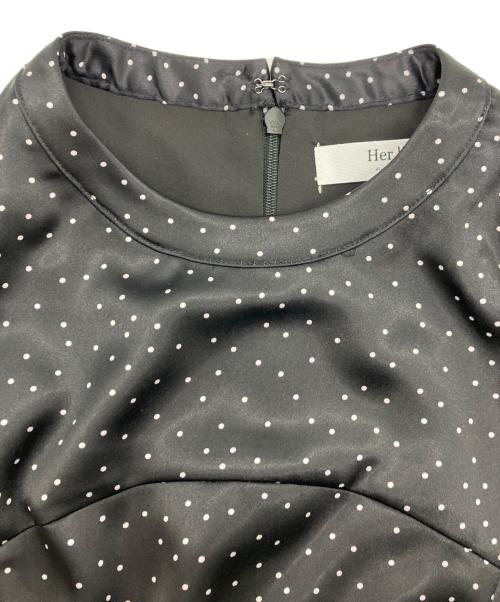 HER LIP TO（ハーリップトゥ）HER LIP TO (ハーリップトゥ) Date Night Polka-dot Dress ブラック サイズ:S 未使用品の古着・服飾アイテム
