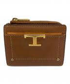TOD'Sトッズ）の古着「T タイムレスカーフレザー2つ折り財布」｜ブラウン