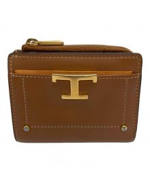 TOD'S（トッズ）の古着「T タイムレスカーフレザー2つ折り財布」｜ブラウン