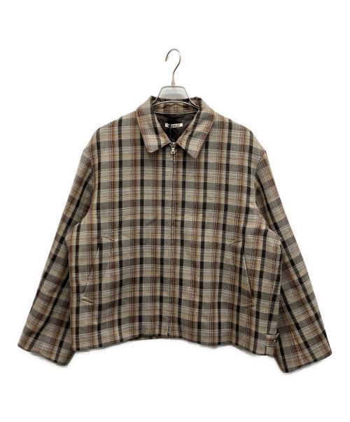 AURALEE（オーラリー）AURALEE (オーラリー) DOUBLE FACE CHECK ZIP BLOUSON ブラウン サイズ:4の古着・服飾アイテム