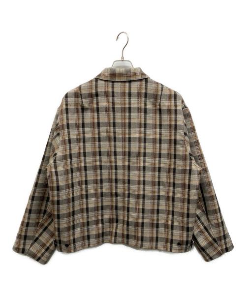 AURALEE（オーラリー）AURALEE (オーラリー) DOUBLE FACE CHECK ZIP BLOUSON ブラウン サイズ:4の古着・服飾アイテム