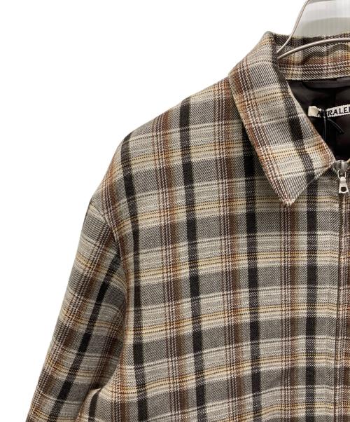 AURALEE（オーラリー）AURALEE (オーラリー) DOUBLE FACE CHECK ZIP BLOUSON ブラウン サイズ:4の古着・服飾アイテム