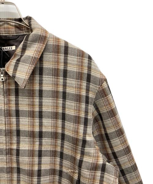 AURALEE（オーラリー）AURALEE (オーラリー) DOUBLE FACE CHECK ZIP BLOUSON ブラウン サイズ:4の古着・服飾アイテム
